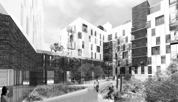 Résidence jeune actifs, Logements et école à Villejuif